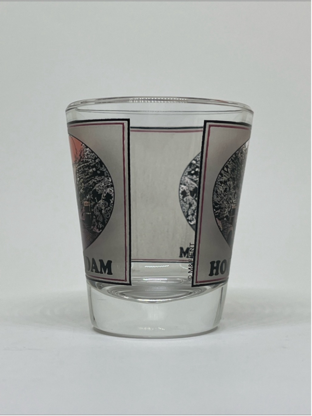 Hoover Dam Souvenir Shot Glass - White with Orange Accent - Picture 3 of 3